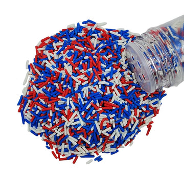 Homankit Patriotic Sprinkles Fourth of July Sprinkles Red White and Blue Jimmies Sprinkles Edible Sprinkle Candy Soft Jimmies To