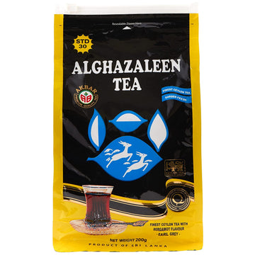 Alghazaleen Earl Grey Tea 7oz Bag Pure Ceylon Loose Earl Grey Tea Leaves 200g Zipper Bag