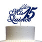 RokAPary Glitter Cake Topper for Quinceanera, Sturdy Double-Sided Acrylic, Blue, Model RCT171
