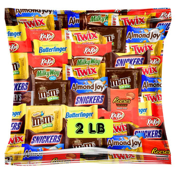 Assorted Fun-Size Chocolate Candy Mix – Bulk Variety Bag – Individually Wrapped Minis For Parties, Gift Baskets, Candy Buffets, Office   & Special Occasions (2 Lb)
