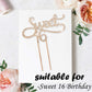 Sweet 16 Cake Topper For 16 Years Birthday Or 16Th Wedding Anniversary Crystal Rhinestone Party Decoration Silver (Gold)