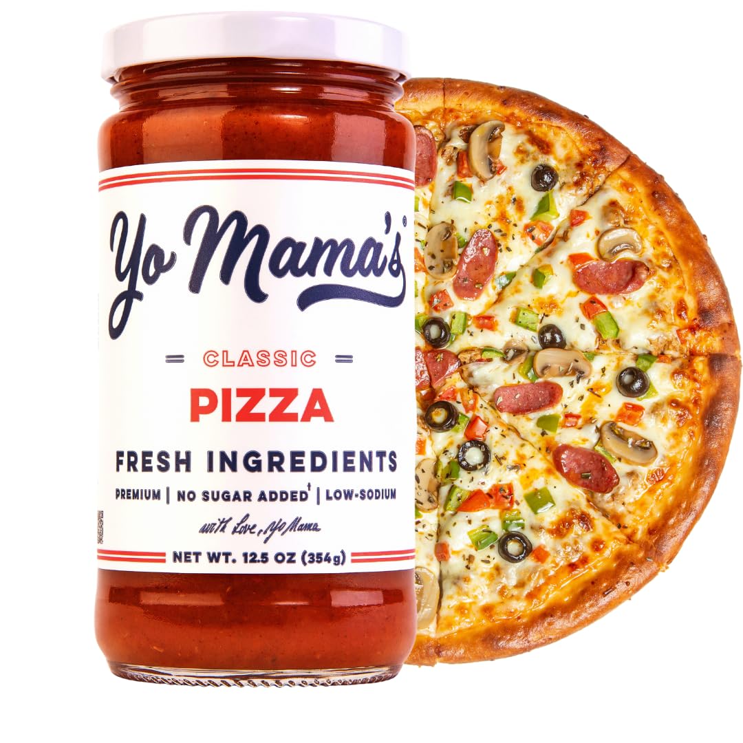Yo Mama'S Foods Keto Classic Pizza Sauce - Pack Of (1) - No Sugar Added, Low Carb, Vegan, Gluten Free, Paleo Friendly, And Made
