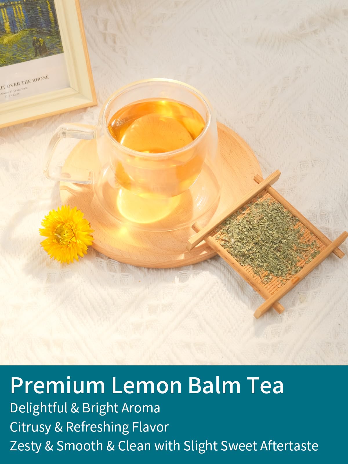 TeeLux Lemon Balm Tea Bags, Caffeine Free Herbal Tea, Lemony Flavor, 100 Count
