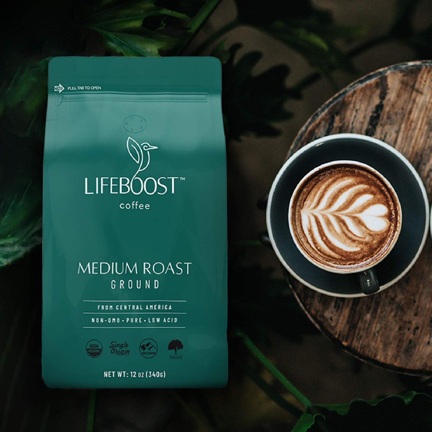 Lifeboost Coffee Ground Medium Roast Coffee - Low Acid Single Origin Usda Organic Coffee - Non-Gmo Ground Coffee Third Party Tes