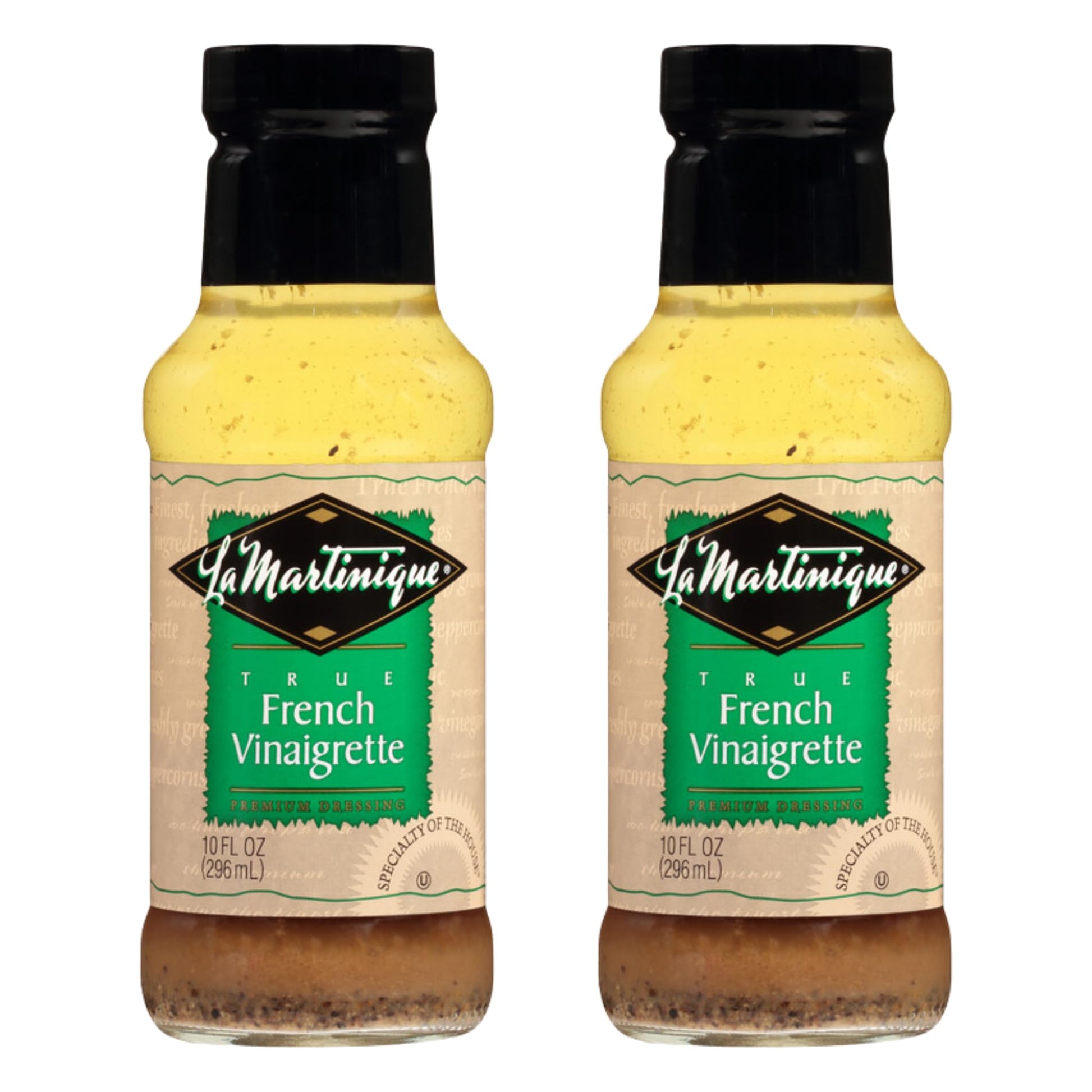 LA MARTINIQUE True French Vinaigrette Dressing, 10 Ounce Bottle, Pack of 2