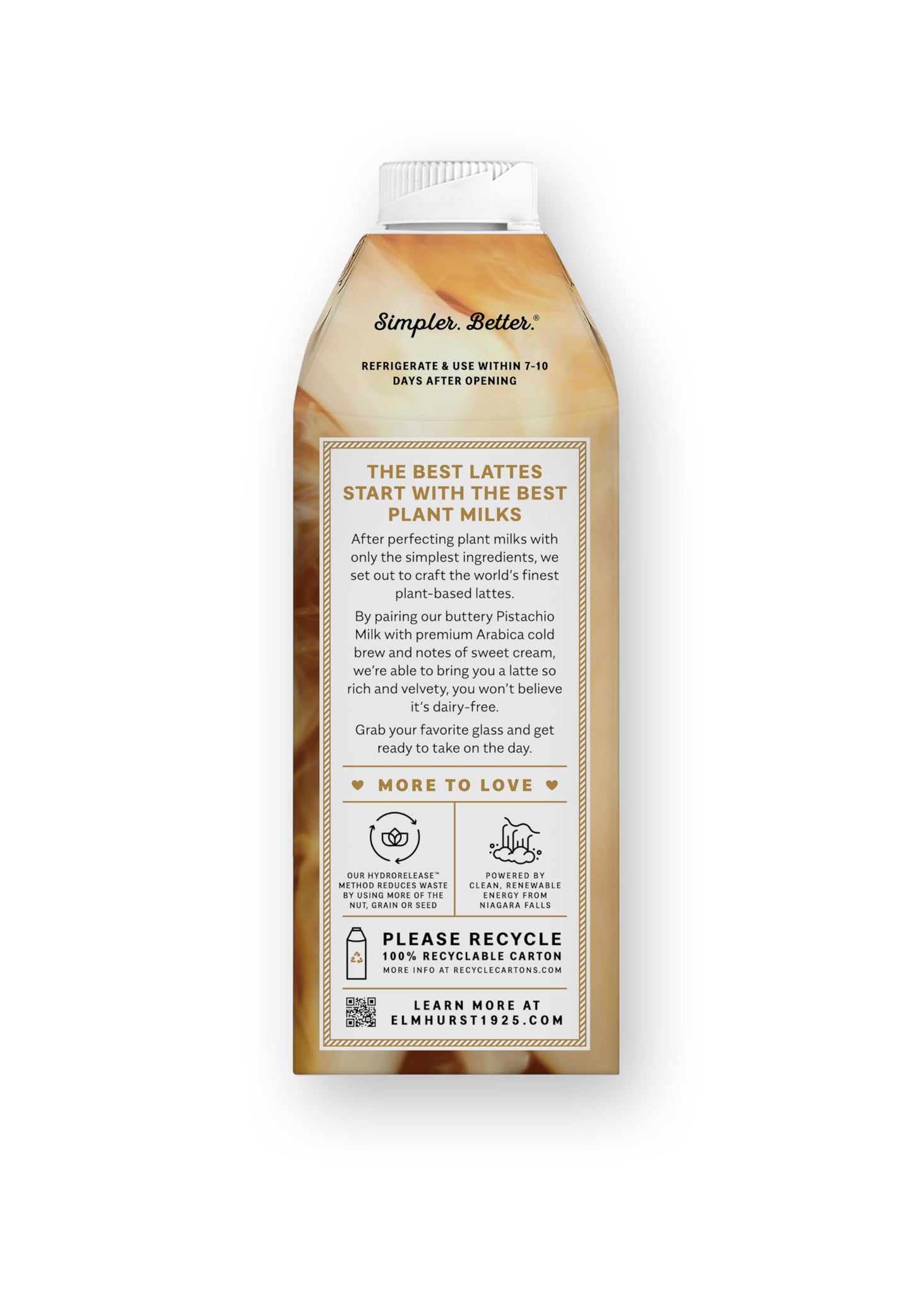Elmhurst 1925, Pistachio Crme Latte, Vegan, 25.4 Ounce (Pack Of 6)