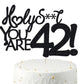 Happy 42Nd Birthday Cake Topper 42 Birthday Cake Toppers-Black Glitter, Funny 42 Cake Topper For Men,42 Cake Decorations For Wom