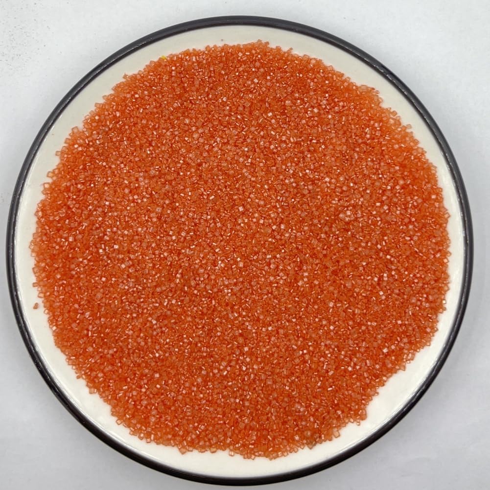 Senchanting Orange Sanding Sugar Sprinkles, Edible Crystal Orange Sanding Candy Sugar For Cake Decorating Wedding Party Baking C