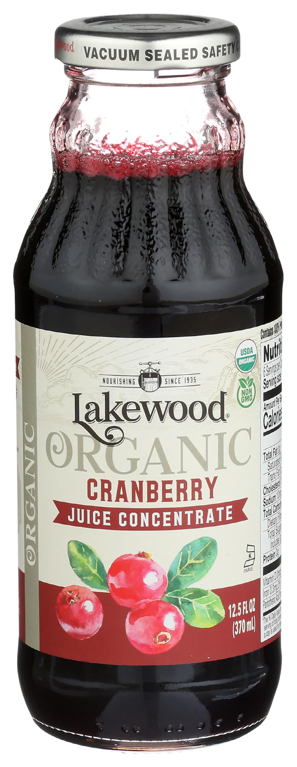 LAKEWOOD Organic Cranberry Juice, 12.5 FZ