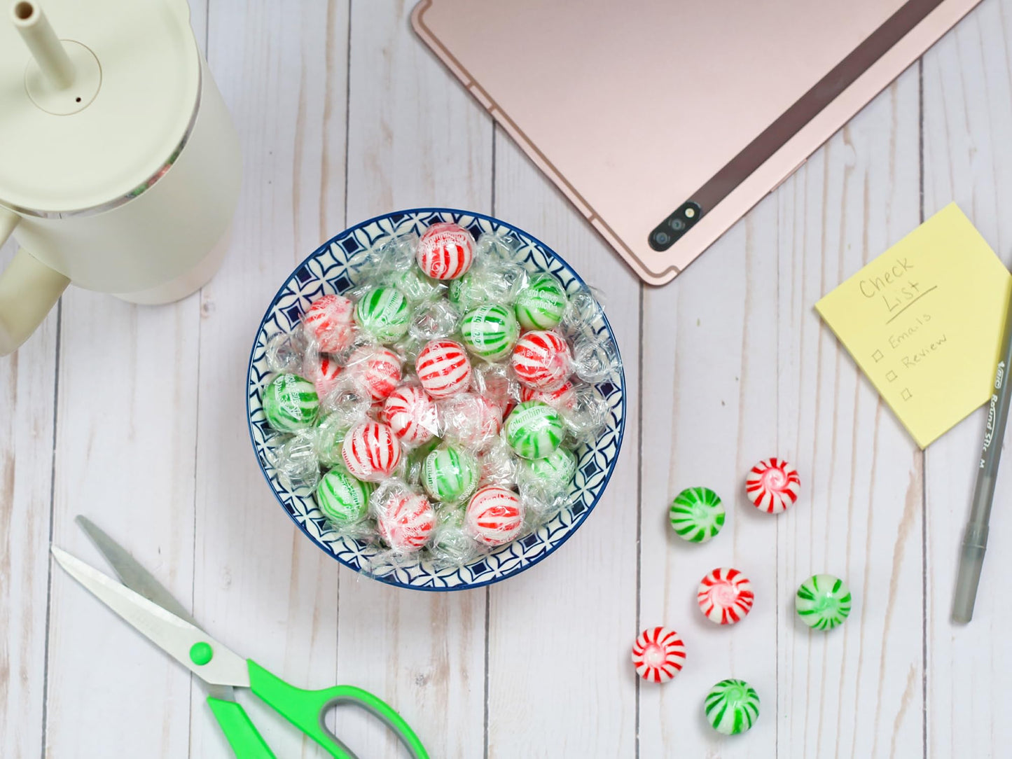 Jumbo Mint Balls -5 Pounds - Big Bulk Spearmint & Peppermint Hard Candies - Mint Bulk Candies - Individually Wrapped Bulk Mints