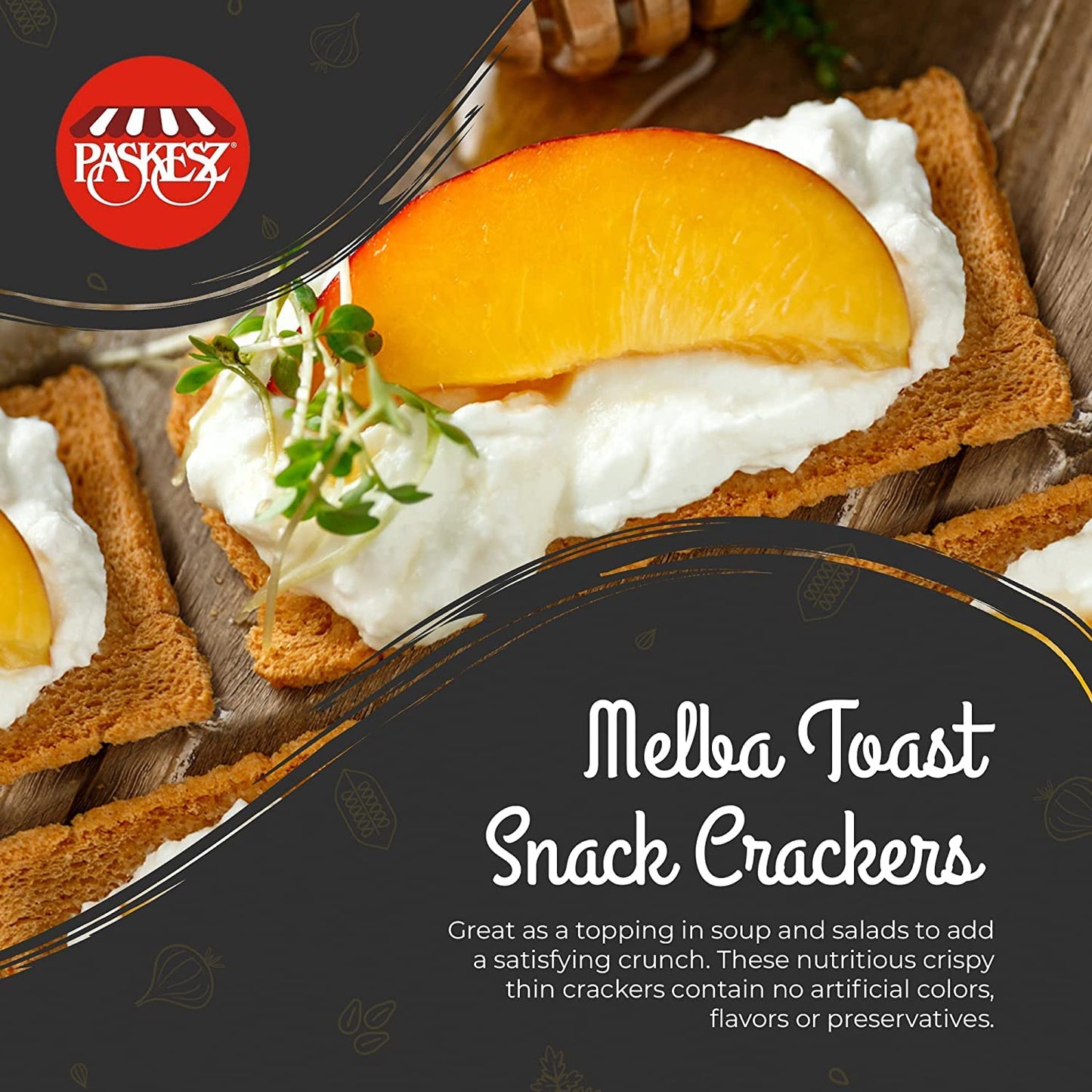 Only Kosher Candy Melba Toast Flatbread  ers, Kosher Parve, No Artificial Flavor, 7 Ounce (Pack of 5)
