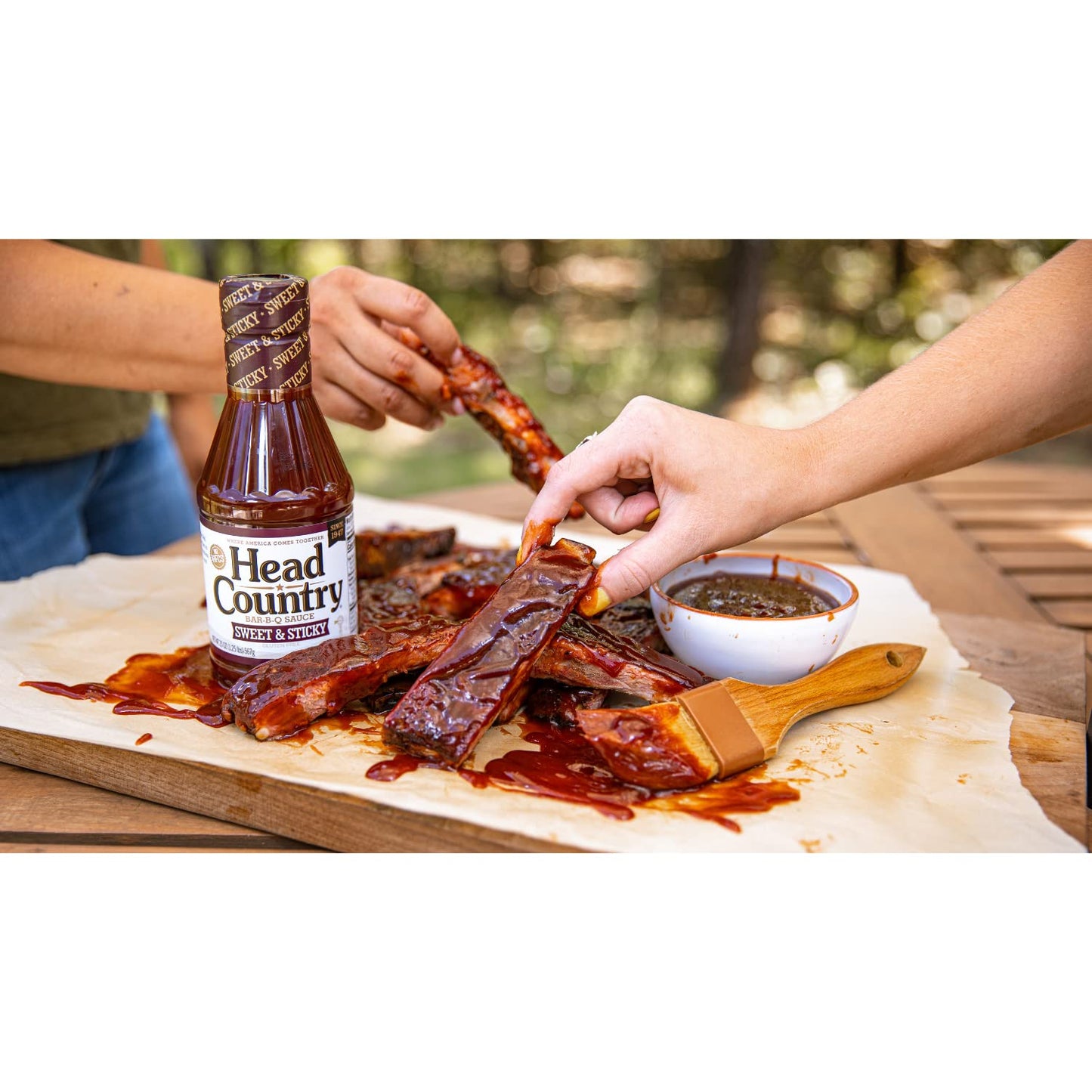 Head Country Bar-B-Q Sauce  Sweet & Sticky | Gluten Free BBQ Sauce With No Allergens Or Preservatives | Sweet & Robust Championship Barbecue Sauce Great on Beef  Pork & Chicken | 20 Ounce  Pack of 1