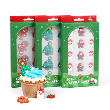 Edible Christmas Cookie Decorations, Edible Gingerbread Men, Christmas Tree, Santa Claus Icing Decorations, Gingerbread House De