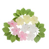 Global Sugar Art Wired Fruit Blossom Sugar Cake Flowers, Assorted Colors, 18 Count with Leaves by Chef Alan Tetreault