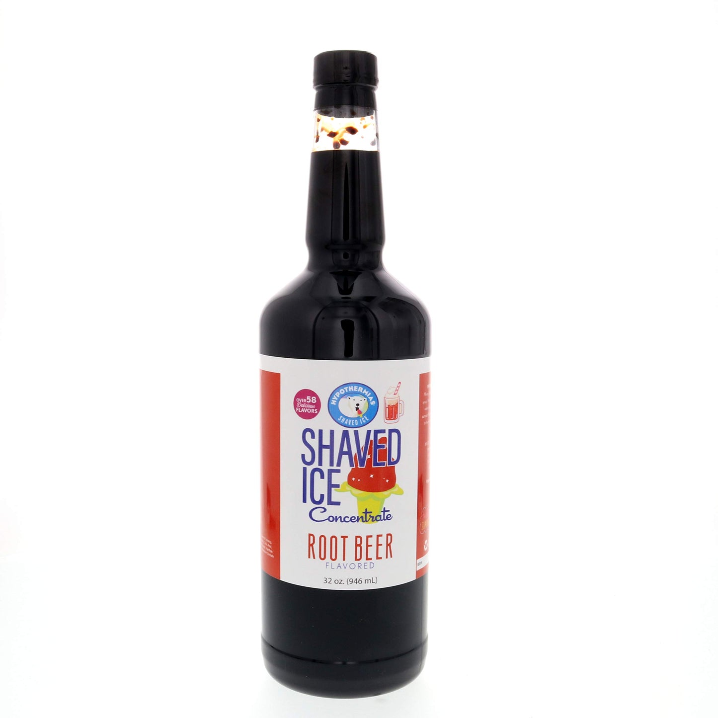 Hypothermias Shaved Ice Syrup Concentrate - Root Beer Flavor - 32 Fl Oz - Makes 8 Gallons - Unsweetened, Add Sweetener & Water