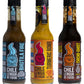 Chile Lengua de Fuego Spicy Trio Hot Sauce Variety Pack - Bhutila Fire, Turmeric Bomb, Chicho-Ghost - 3-Pack Gift Set