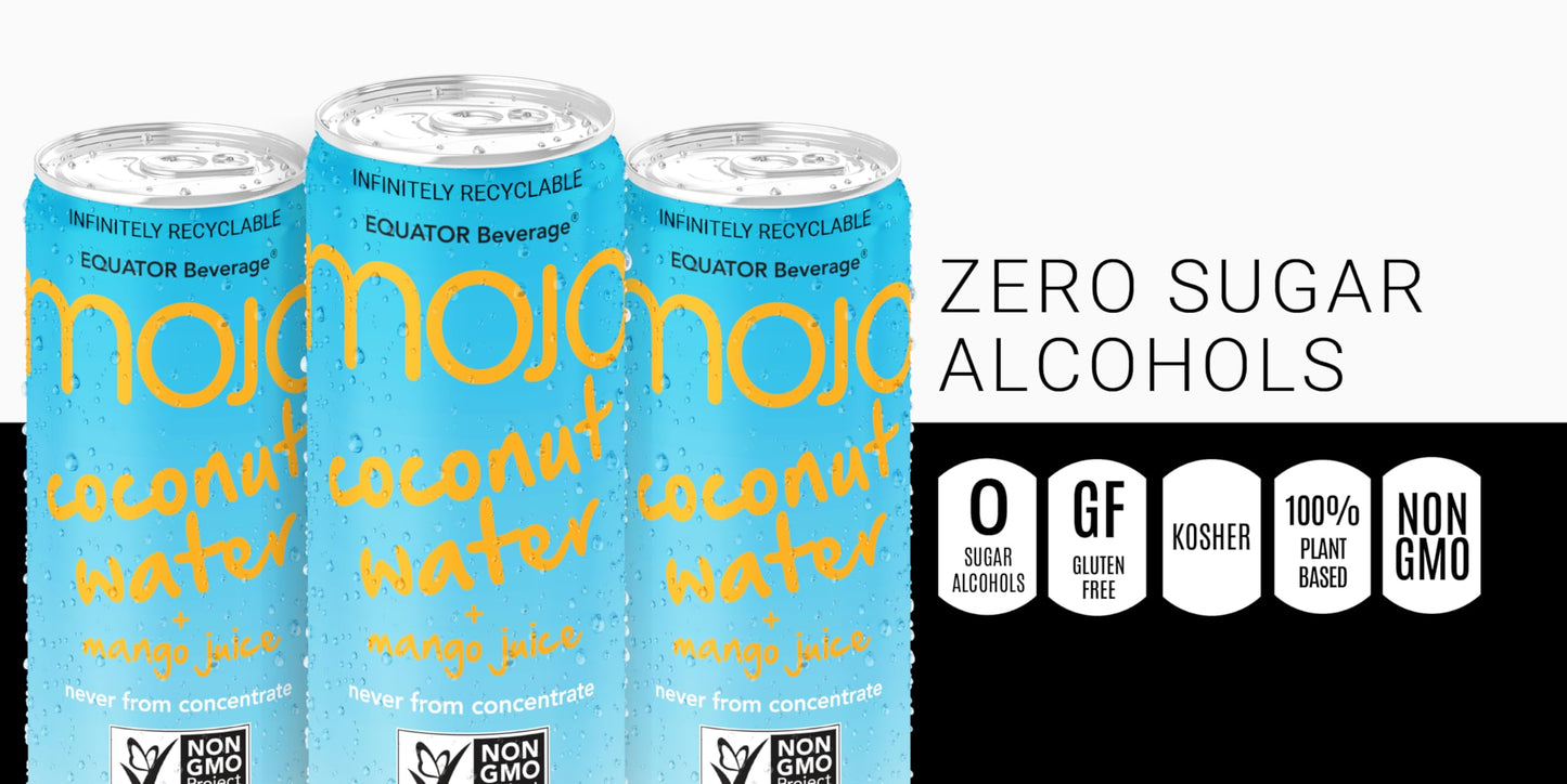 Mojo Coconut Water + Mango Juice | Hydration Drink & Sports Drink | Electrolytes Beverage 1043 Mg | Vitamin B & C | Hydration Dr
