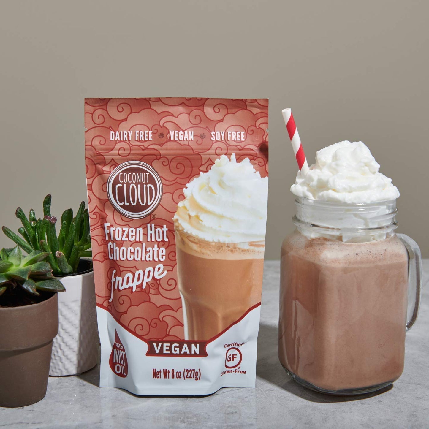 Coconut Cloud Frozen Hot Chocolate | Blended Instant Frappe Iced Cocoa | Add Nut Milk, Ice & Enjoy | Easy, Creamy, Delicious, Ta