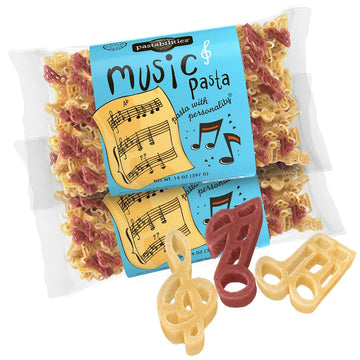 Pastabilities Music Pasta, Fun Shaped Musical Note Noodles For Kids, Non-Gmo Natural Wheat Pasta 14 Oz (2 Pack)