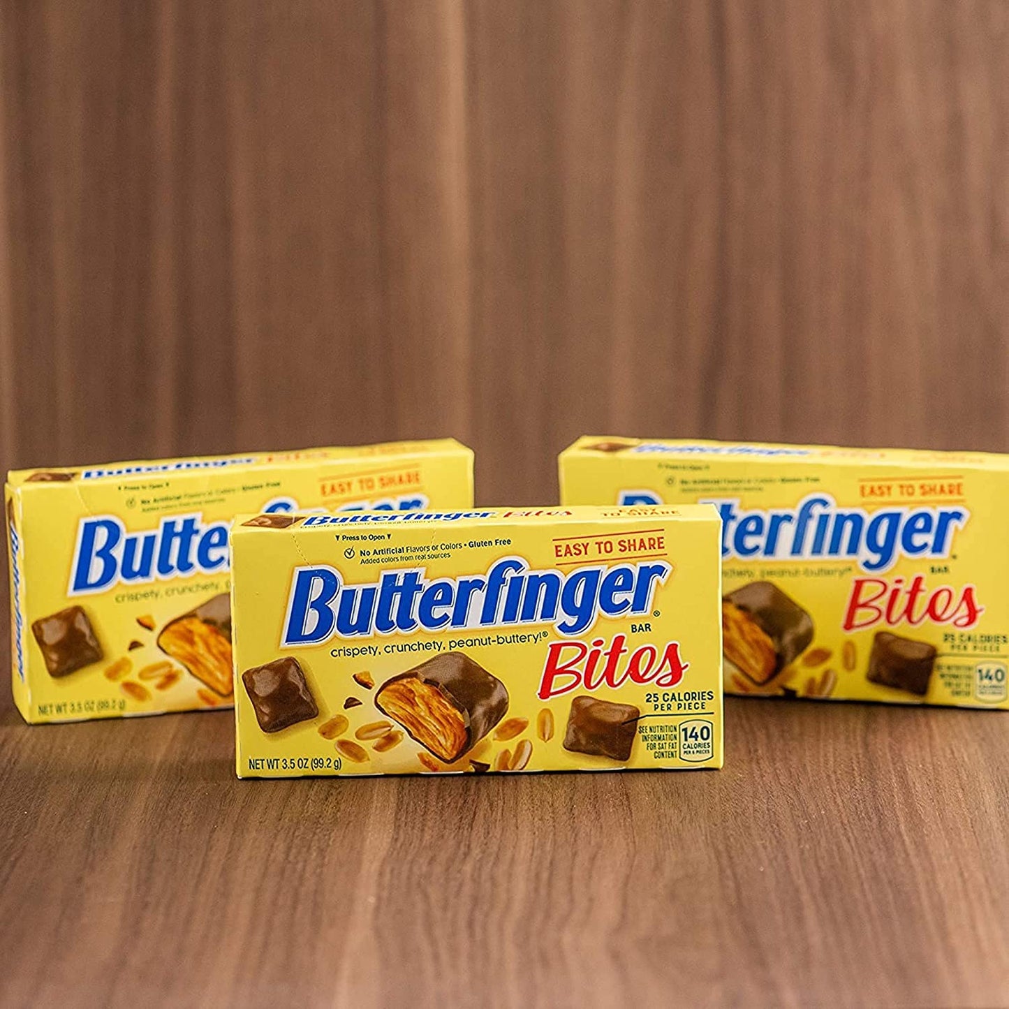 Butterfinger Bite-Sized Candy Bars, Peanut-Buttery, 3.5 oz Movie Theater Box, Pack of 9, Multi Color