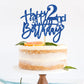 Roadsea Happy 2Nd Birthday Cake Topper - Kid Girl Boy Two Years Old Birthday Cake Supplies - 2Nd Birthday Party Decorations - Bl