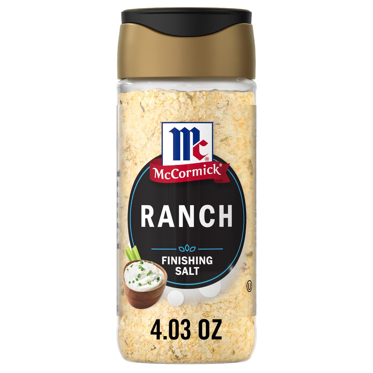 McCormick Finishing Salt, Ranch, Savory Flavor & Cool Tanginess, Onion, Garlic & Chives, For Fries, Popcorn, Veggies, Chicken, D