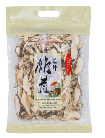 Onetang Shiitake Mushroom, Dried Slice, Quick Rehydration, Soft Texture, Fresh Flavor, Stemless, Vacuum Sealed, Vegan, No Fumigation Sulfur, 8 Oz