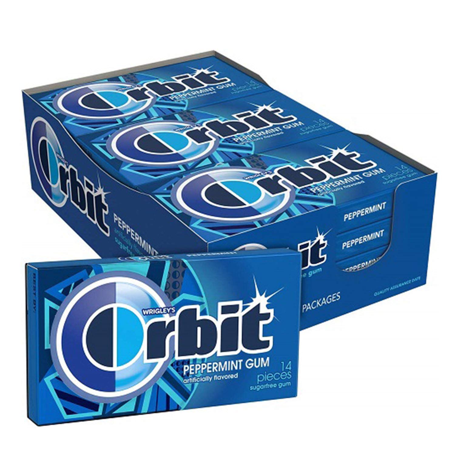 Orbit Peppermint Sugarfree Gum, 14 Count (Pack Of 24)