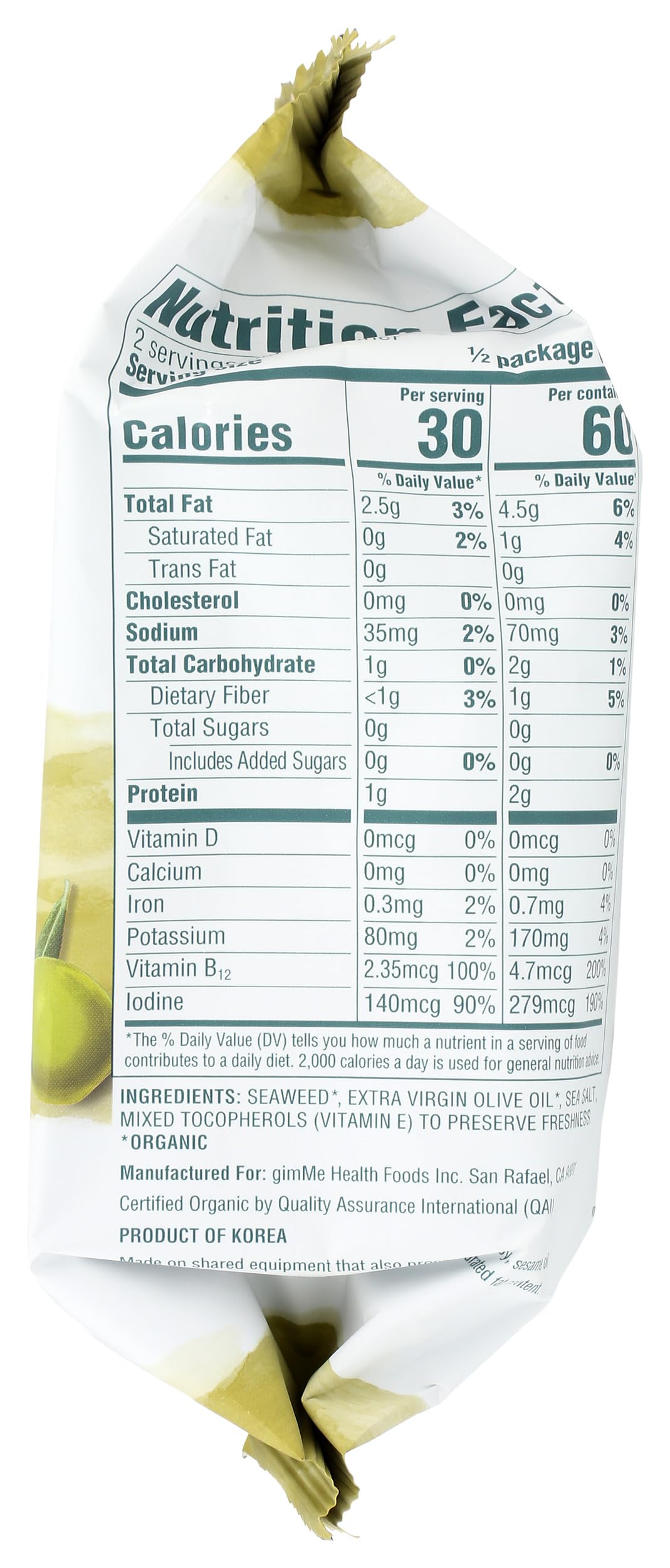 Gimme, Sea  Roasted Extra Virgin Olive Oil Organic, 0.35 Ounce