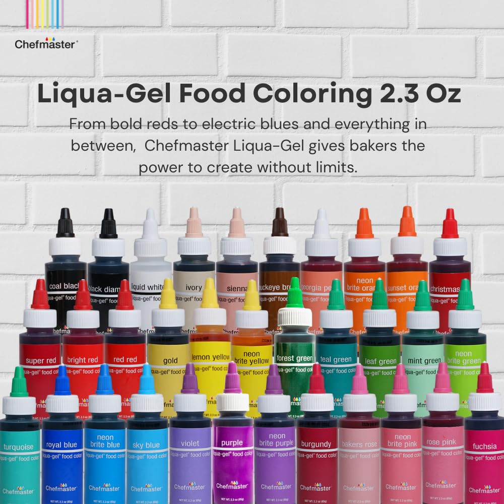 Chefmaster Liqua-Gel Food Coloring, Mint Green, Professional-Grade Dye for Icing and Frosting, 2.3 Fl Oz