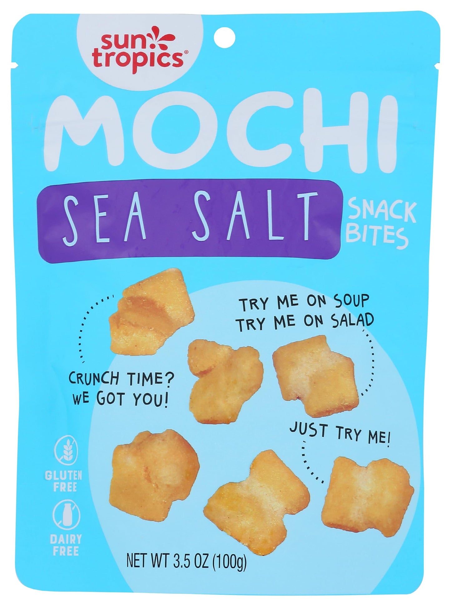 SUN TROPICS Sea Salt Mochi Snack Bites, 3.5 Ounce