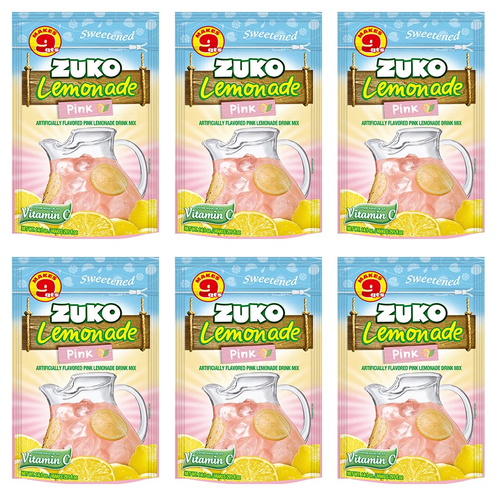 ZUKO PINK LEMONADE FAMILY PACK 14.1OZ Pack of 6