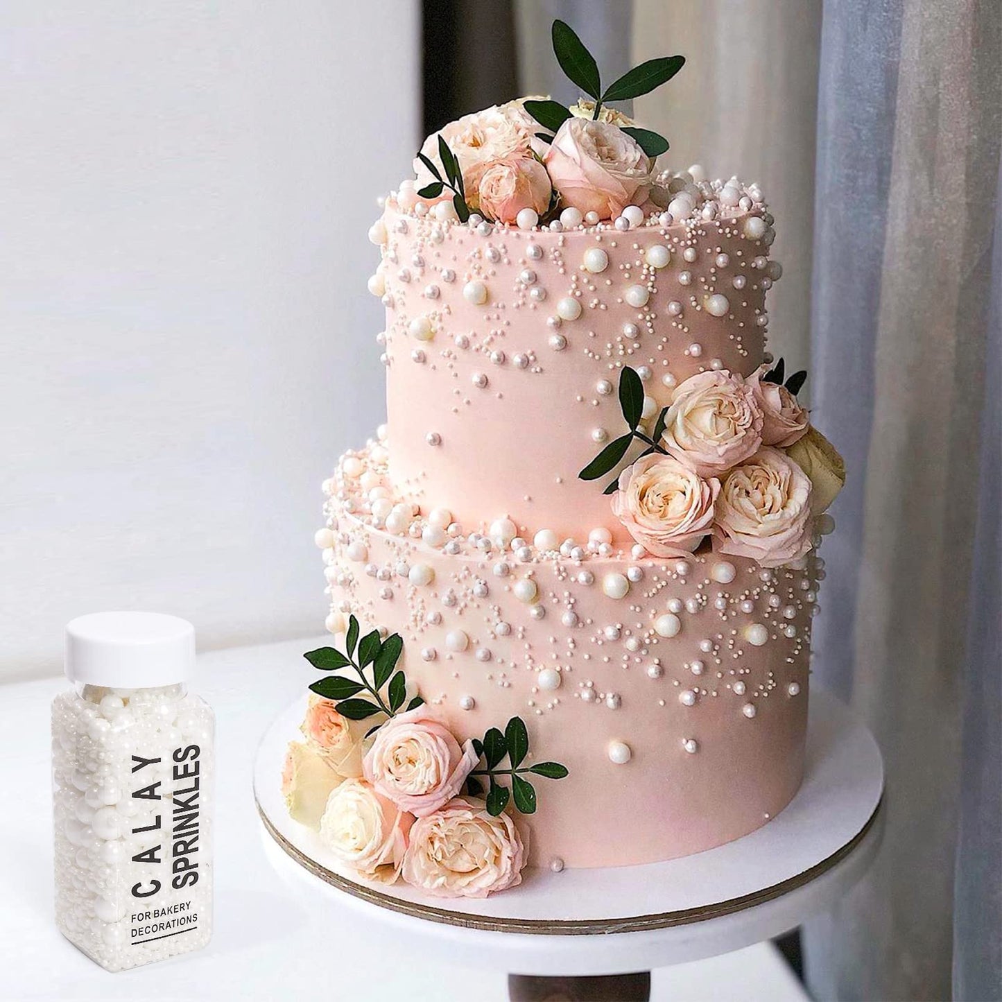 Edible White Pearl Sugar Sprinkles Candy 120G/ 4.2Oz Baking Cake Sprinkles Cupcake Toppers Ice Cream Toppings Cookie Decorations