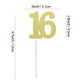 Sumerk 24PCS Number 16 Cupcake toppers Gold Glitter 16th Birthday Cupcake Picks Anniversary Party Decorations