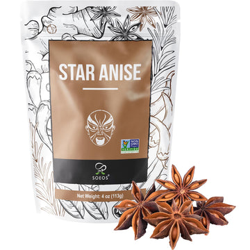 Soeos Star Anise, Anise Seeds, Whole Chinese Star Anise Pods For Baking And Tea, Star Anise Whole, 4 Oz