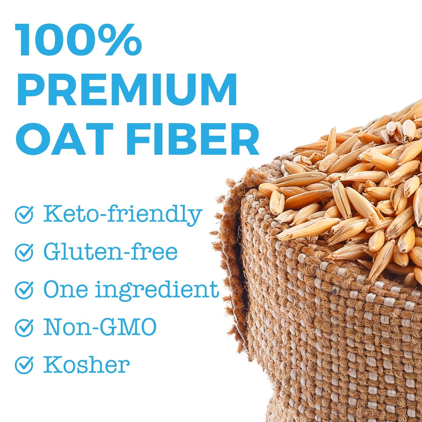 Oat Fiber (2.5 lb) For Baking Low carb and Keto 0g Net carbs Keto Friendly Essential for Low-carb Bread gluten Free All-Natural