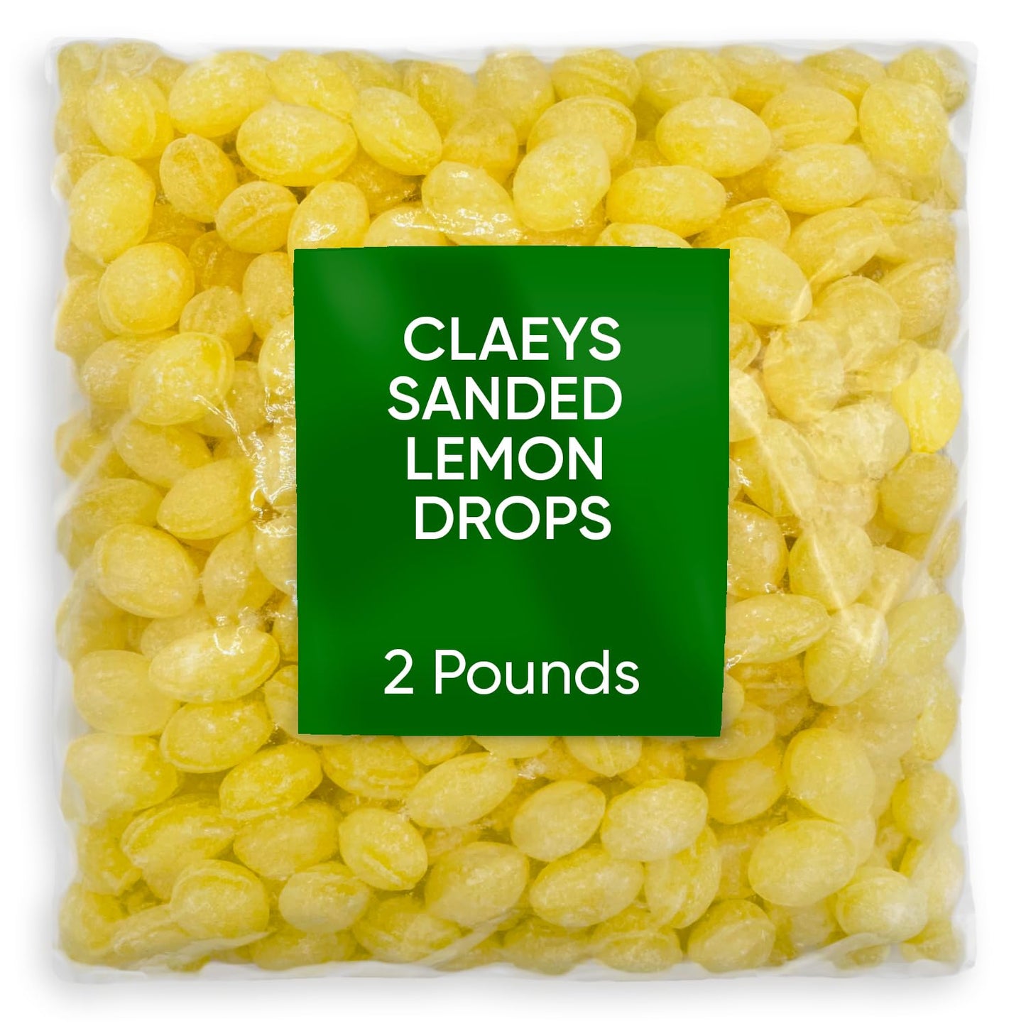 Claeys Sanded Lemon Drops Candy - Bulk Candy Lemon Drops Hard Candy - 2 Pounds - Christmas Candy - Ideal For Holidays, Sour Cand