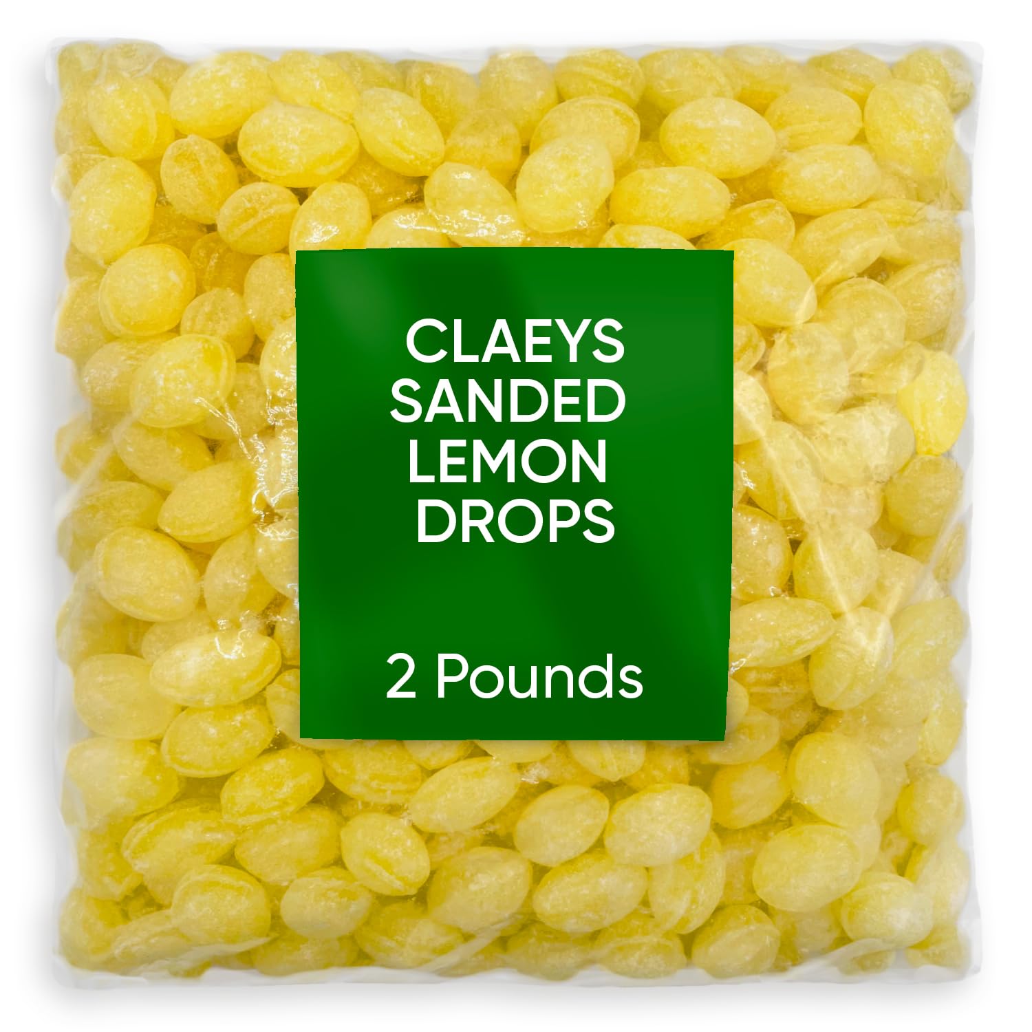 Claeys Sanded Lemon Drops Candy - Bulk Candy Lemon Drops Hard Candy - 2 Pounds - Christmas Candy - Ideal For Holidays, Sour Cand