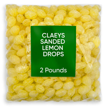 Claeys Sanded Lemon Drops Candy - Bulk Candy Lemon Drops Hard Candy - 2 Pounds - Christmas Candy - Ideal For Holidays, Sour Cand
