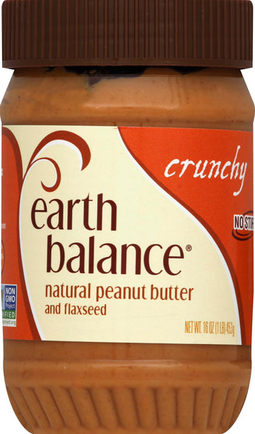 Earth Balance Crunchy Peanut Butter And Flaxseed, 16 Oz.