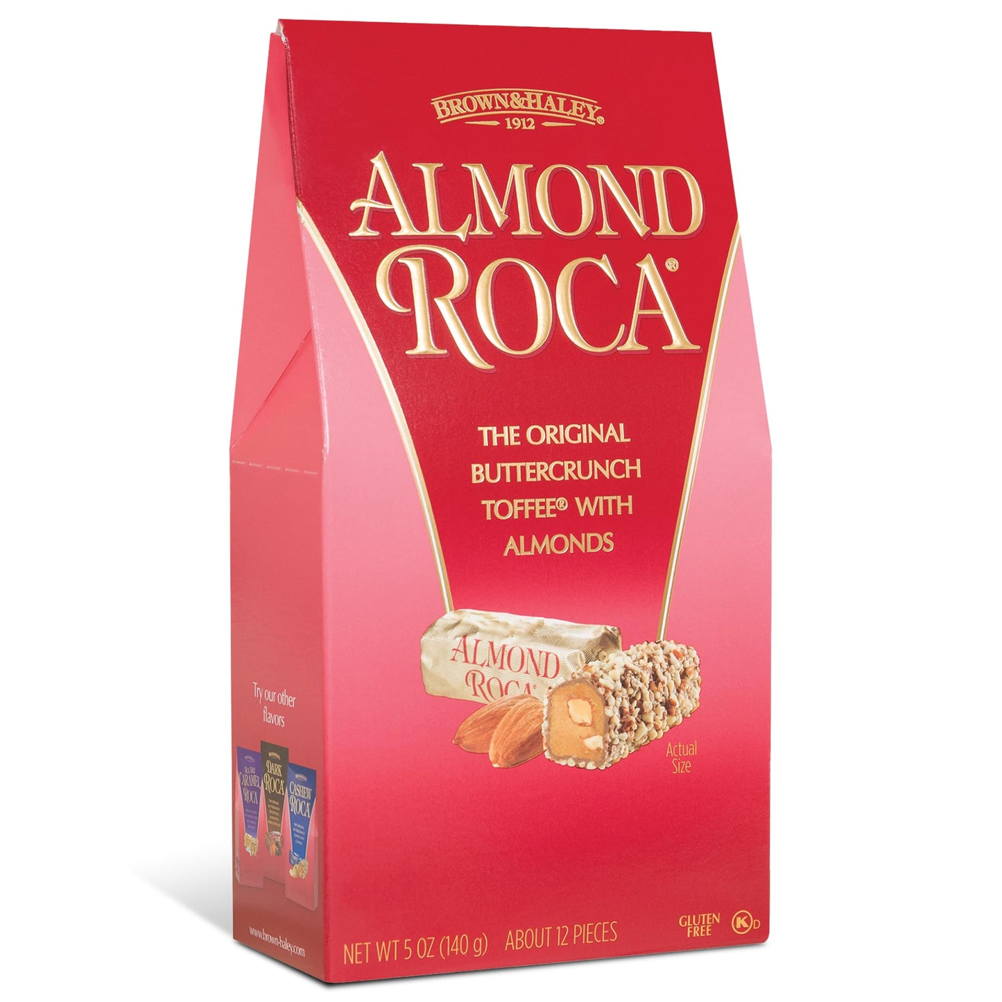 Brown & Haley ROCA Stand-Up Box - Chocolate Caramel Buttercrunch Toffee - Individually Wrapped Chocolate Candy - Gluten Free Kos
