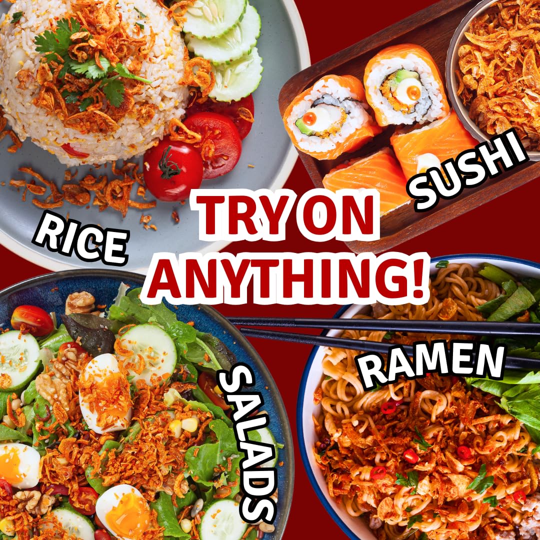 MaeMai Chili Crisp - Medium Hot Spice Crunchy Onion & Garlic Flakes, All-Purpose Seasoning, 5.47 oz Resealable Bottle