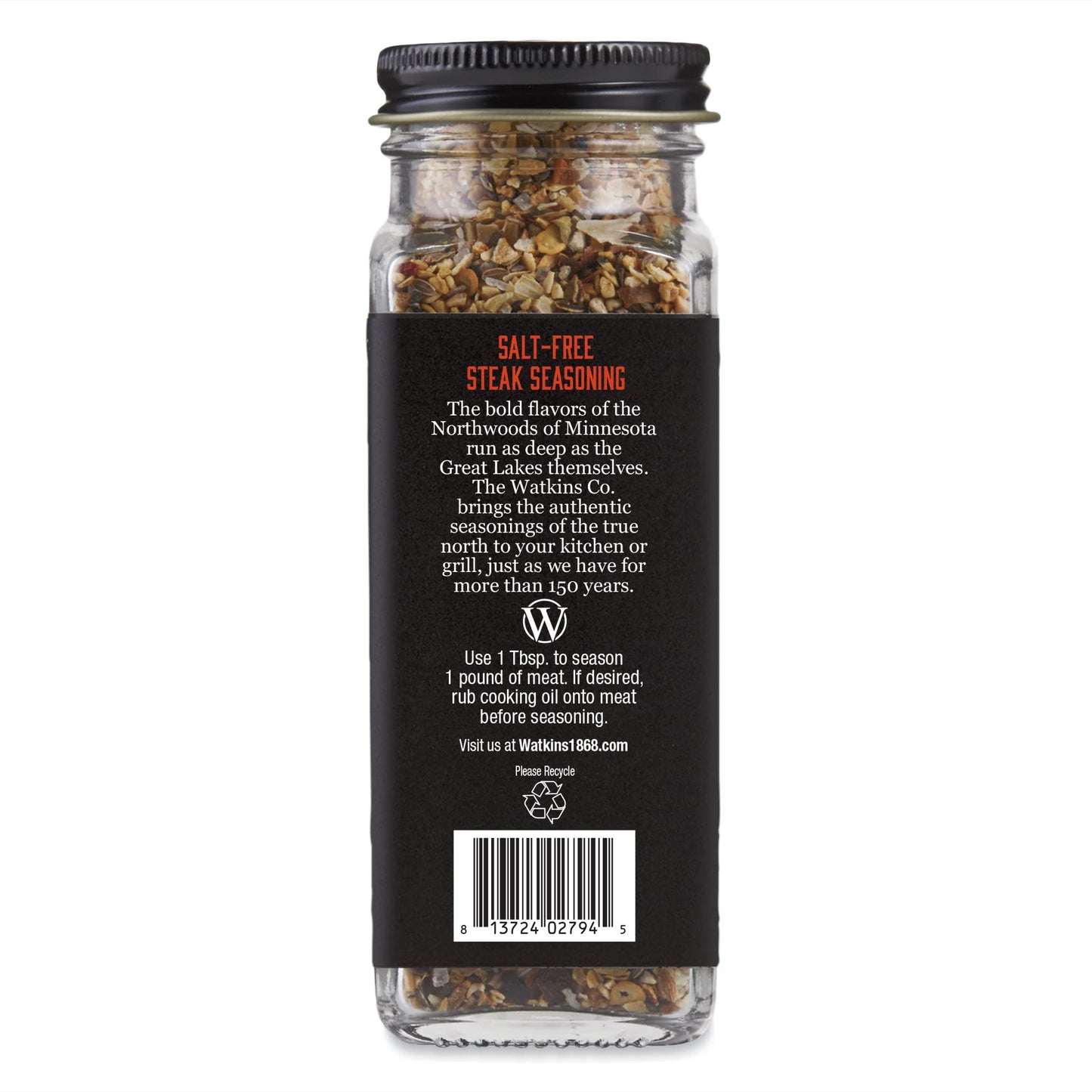 Watkins Salt-Free Organic Steak Seasoning, 2.6 Oz, 1-Pack