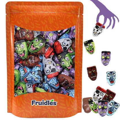 Fruidles Halloween Monster Faces Mummies, Trick-Or-Treat Party Bag Fillers, Individually Wrapped in Multi-color Eye Design Foils