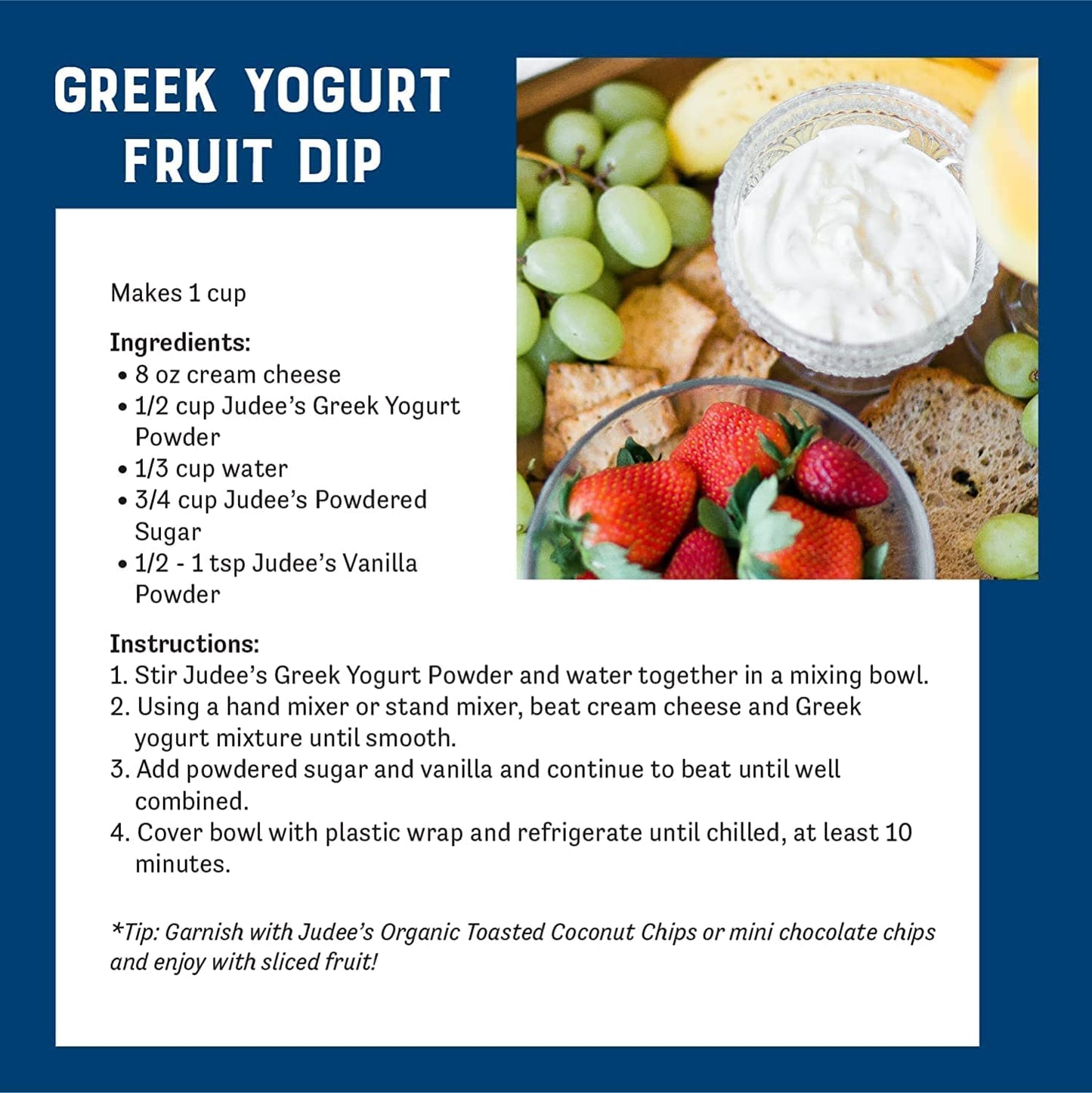Judees Gluten Free Greek Yogurt Powder - Nut Free Instant Mix for Smoothies & Ice Cream - 24 Ounce (Pack of 1)