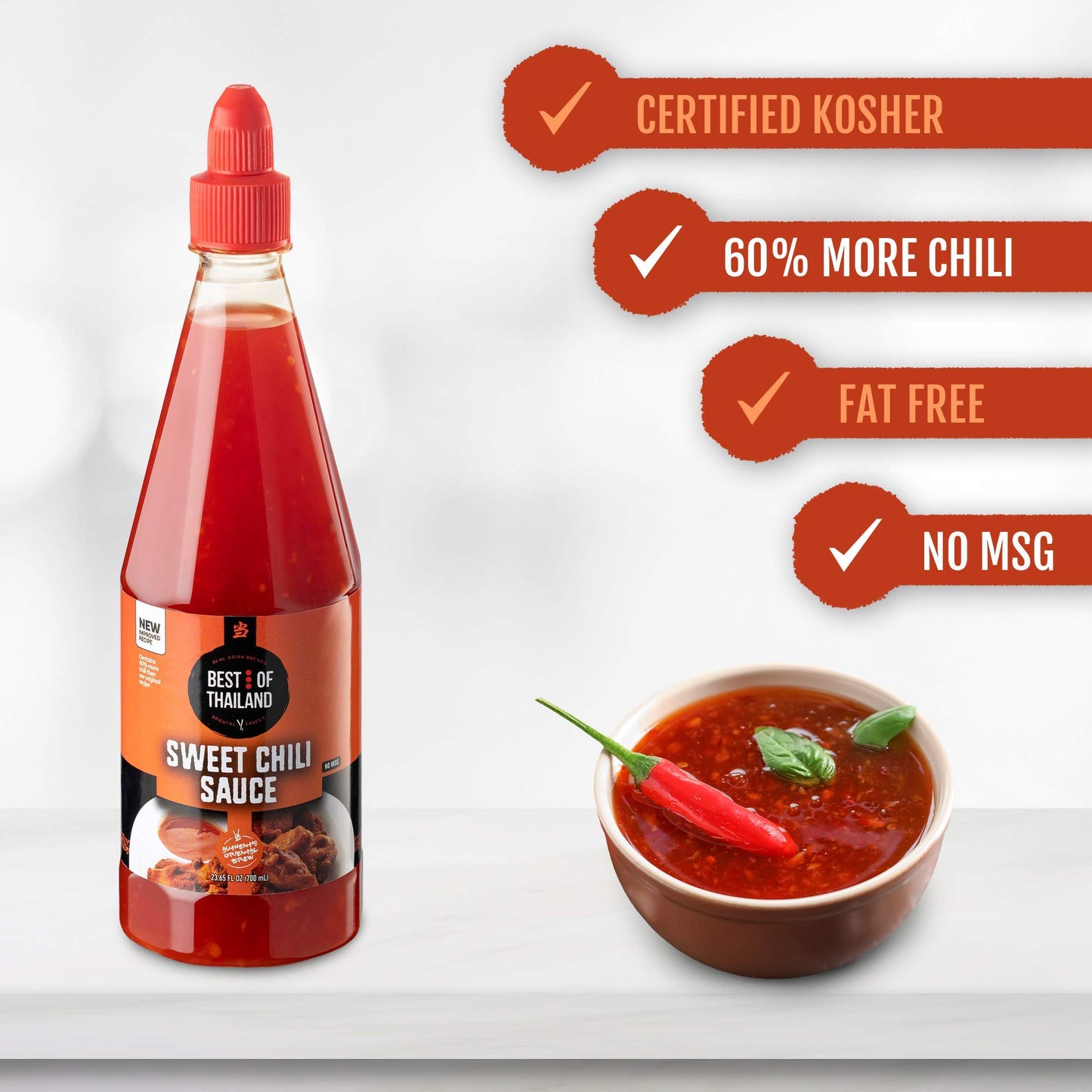 Best Of Thailand Sweet Chili Sauce | 2 Bottles Of 23.65Oz Real Authentic Asian-Brewed Thai Marinade, Dipping Sauce & Glaze For S