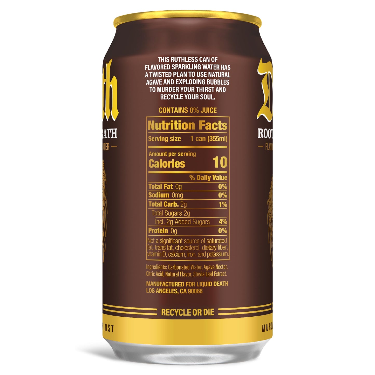 Liquid Death Rootmalt-inspired Wrath Sparkling Water, Low Sugar, 12oz Cans, 12-Pack