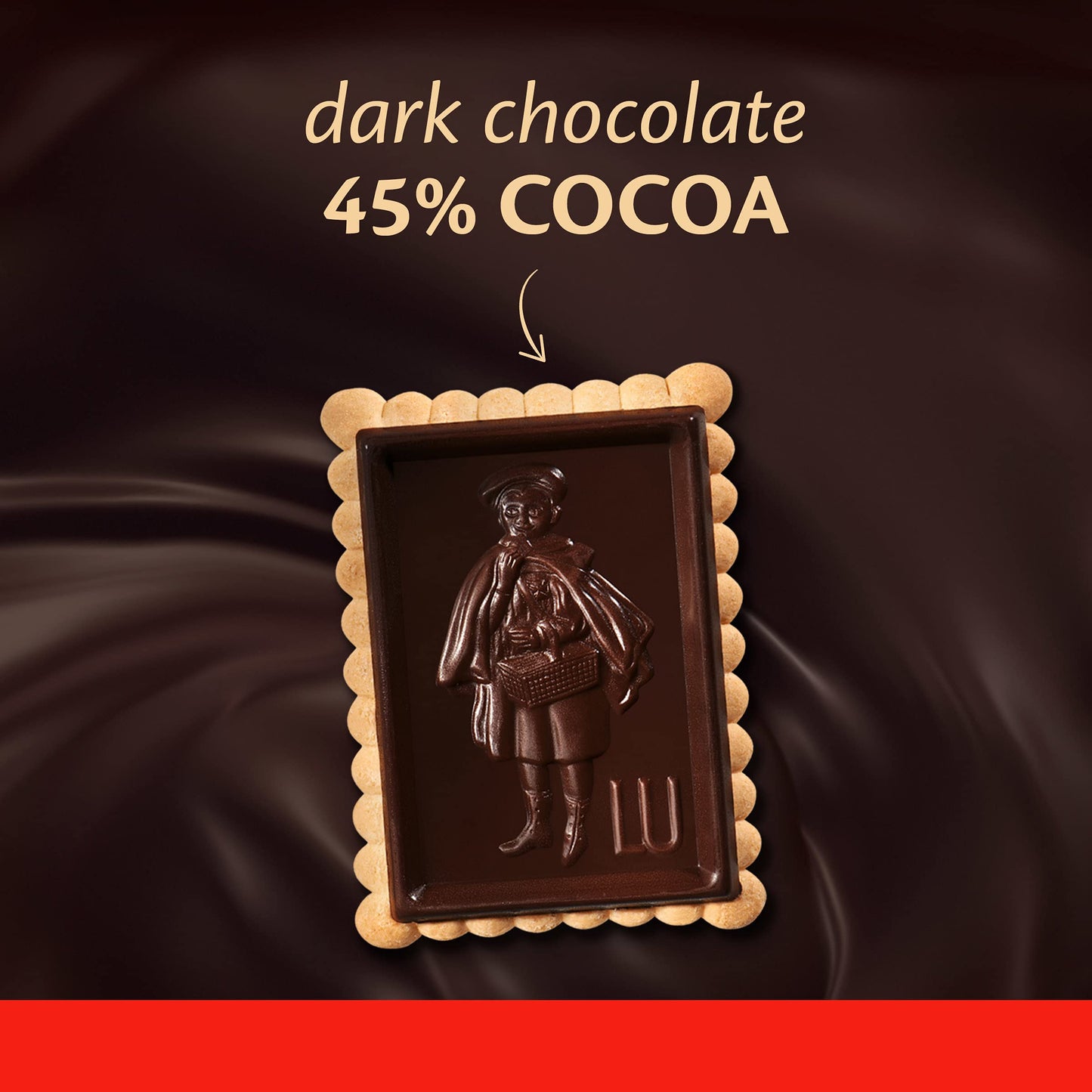 Lu Petit Ecolier European Dark Chocolate Biscuit Cookies, 45% Cocoa, 5.3 Oz