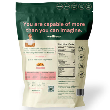wellious Unflavored Protein Powder Vegan - Plant Based Protein Powder Dairy Free for Gut Health, No Sodium, High Fiber, Keto Fri