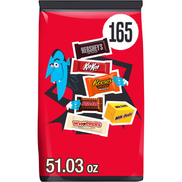 HERSHEYS Assorted Flavored  Halloween Candy Bulk Bag  51.03 oz (165 Pieces)